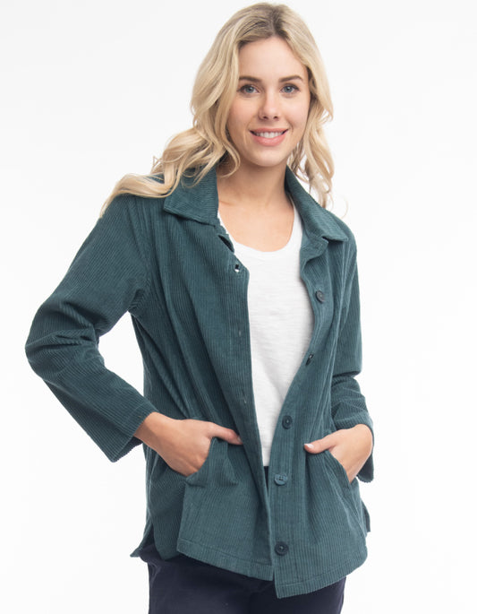 Orientique Jumbo Cord Jacket in Mediterranean