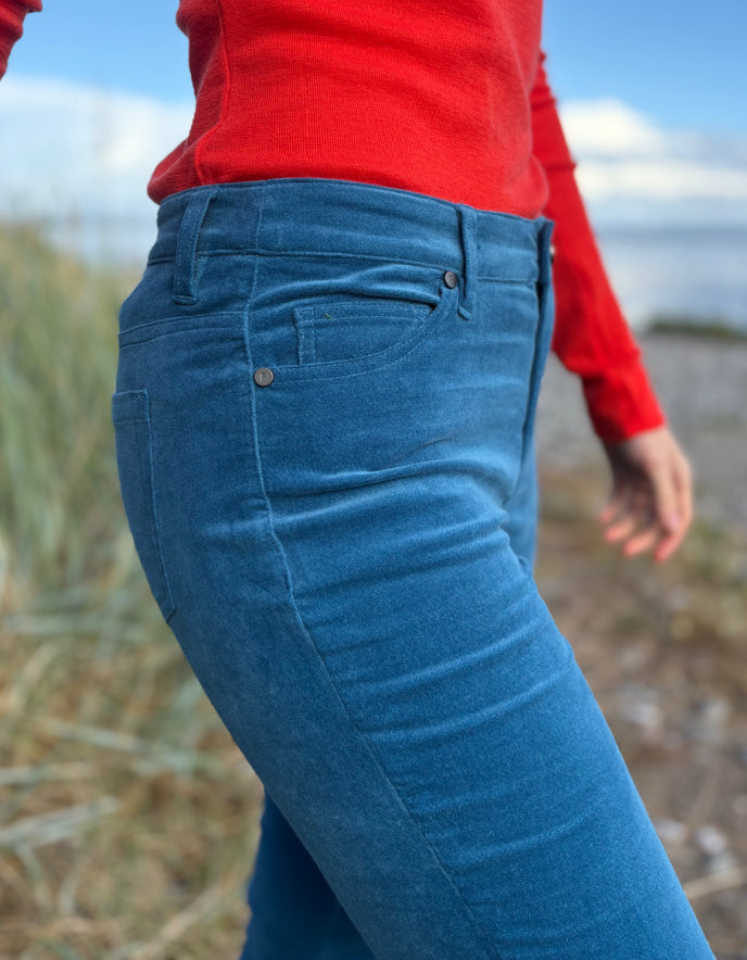 Foil of Your Own Accord Velvet Jeans in Retro Blue