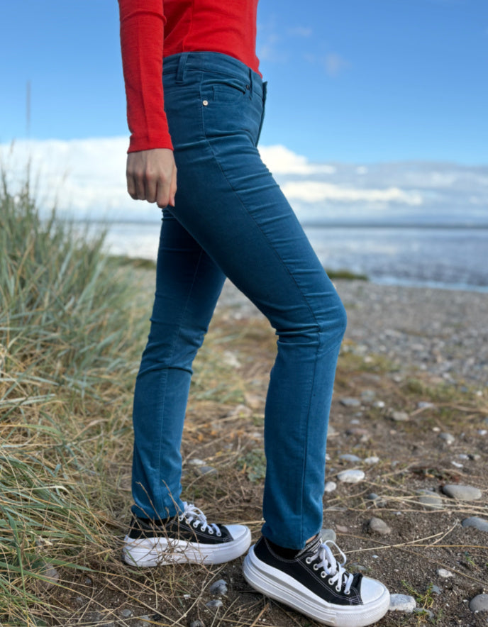 Foil of Your Own Accord Velvet Jeans in Retro Blue