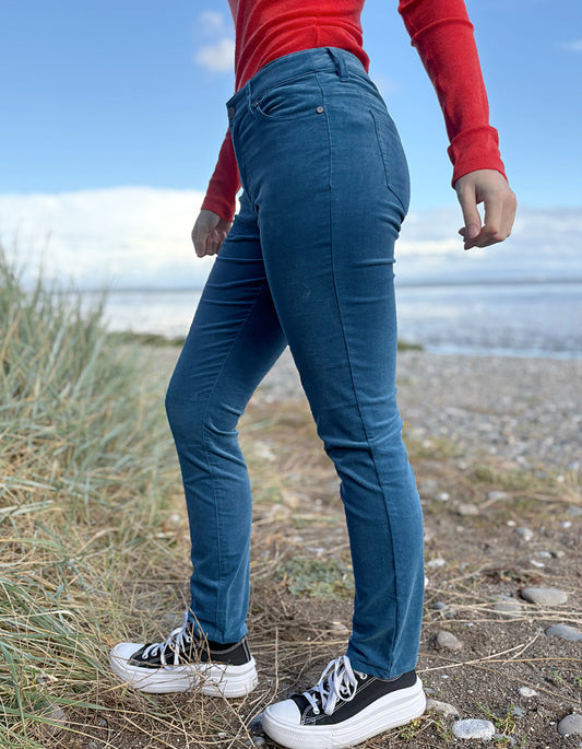 Foil of Your Own Accord Velvet Jeans in Retro Blue