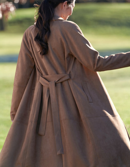 Foil Faux Sure Trench Coat