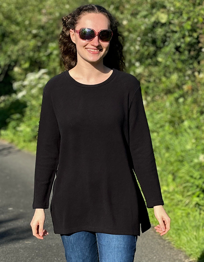 black tunic shape wool free jumper