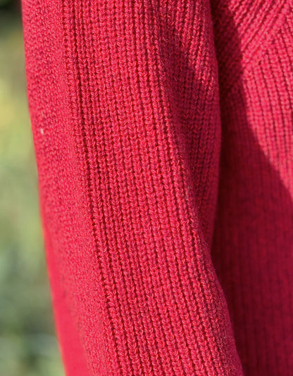 Dunque Ribbed Tunic Jumper in Winter Red