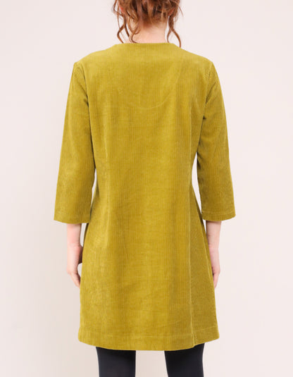 Nomads Simple Chunky Cord Tunic Dress in Tarragon