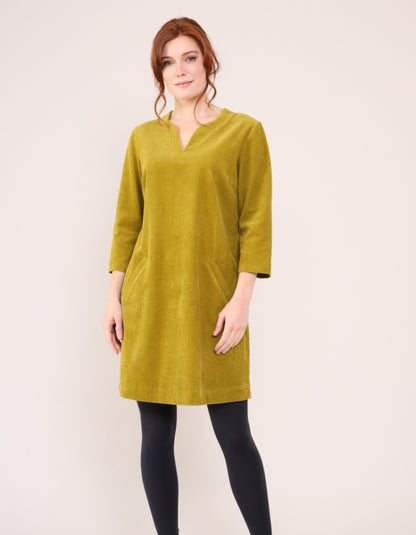 Nomads Simple Chunky Cord Tunic Dress in Tarragon