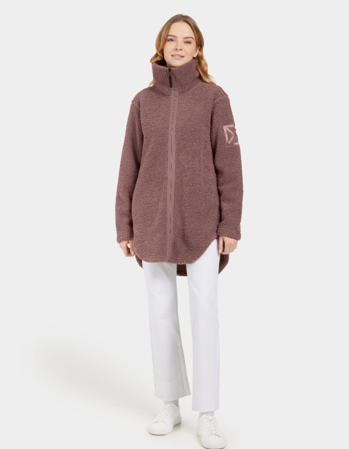 Didriksons Umi Sherpa Full Zip in Faded Wine