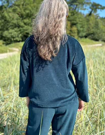 Luukaa Lana Velvet Top in Teal