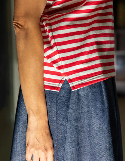 Chalk Wei Stripe Tank Top in Red Ecru
