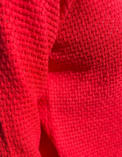 red cotton cardigan 