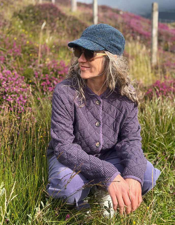 Cut Loose Quilted Mini Check Jacket in Whisper