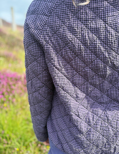 Cut Loose Quilted Mini Check Jacket in Whisper