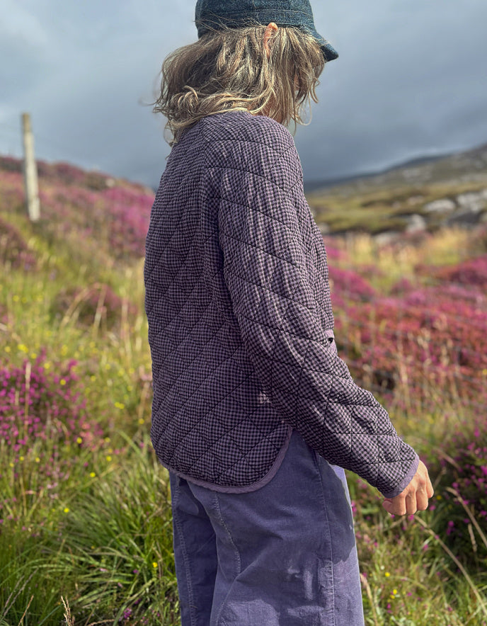 Cut Loose Quilted Mini Check Jacket in Whisper