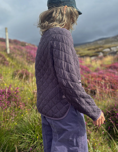 Cut Loose Quilted Mini Check Jacket in Whisper