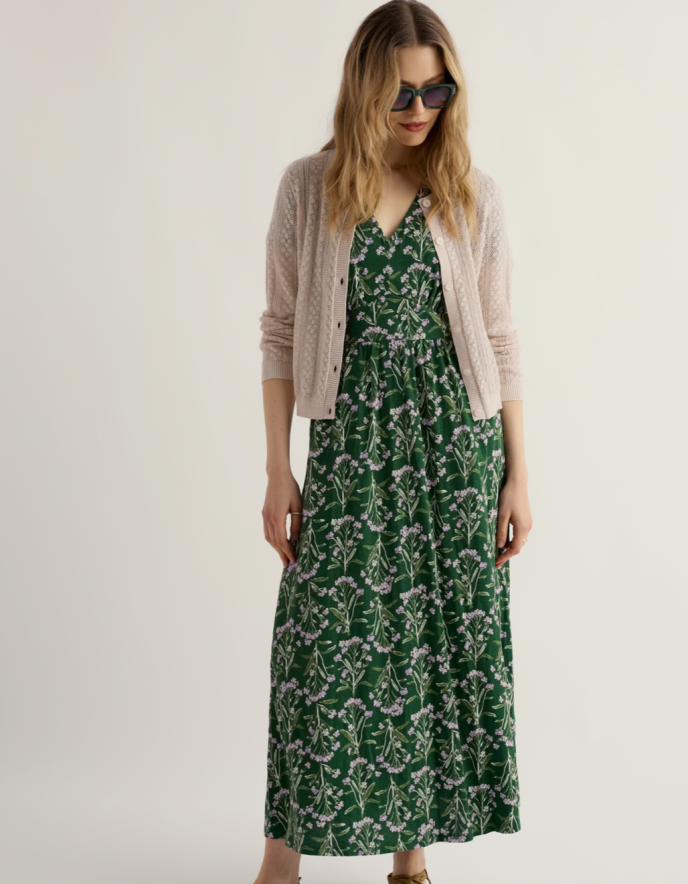 soft natural coloured pointelle cotton cardigan