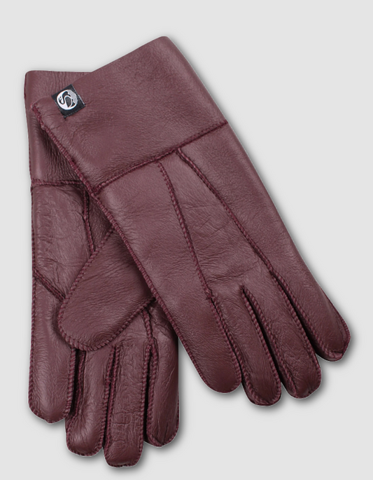 Danefae No Waste Sheepskin Gloves in Burgundy