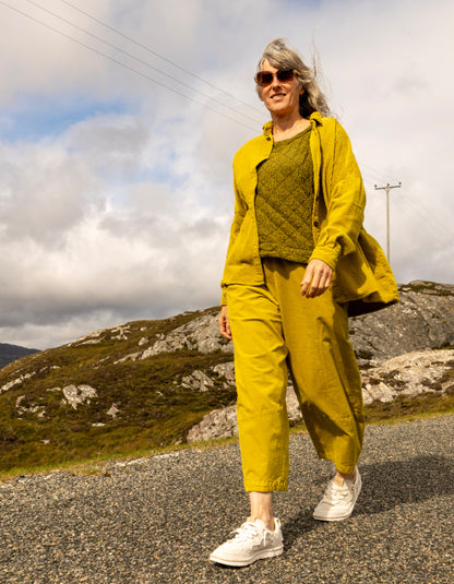Cut Loose Oversized Corduroy Shirt in Pea