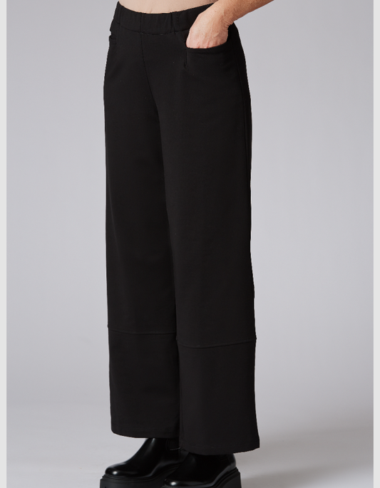 Yellow Label Wide Leg Black Trousers