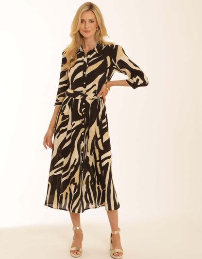 Pomodoro Zebra Shirt Dress