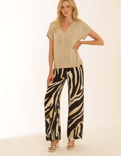 Pomodoro Wide Leg Zebra Trousers
