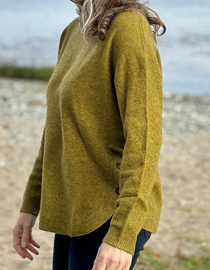 Mansted Zoe Yak Sweater in Olive