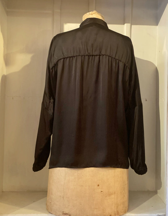 black silk blouse