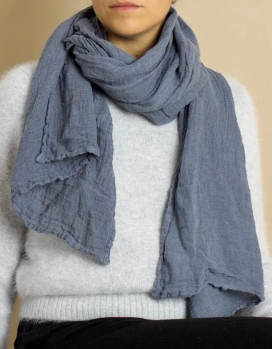 soft grey hemp scarf