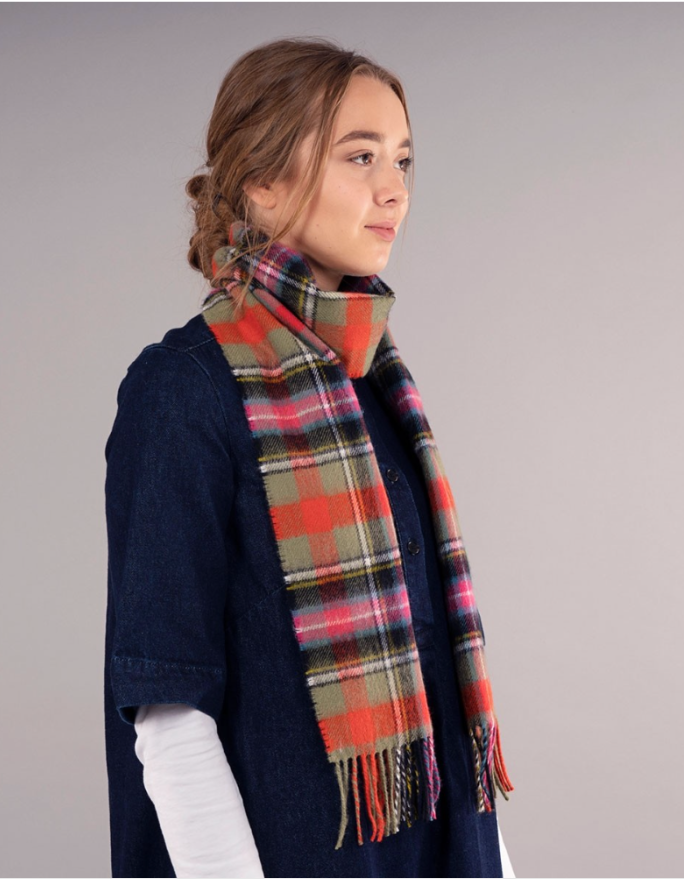 Lochcarron Lambswool Scarf in Bruce of Kinniard Tartan