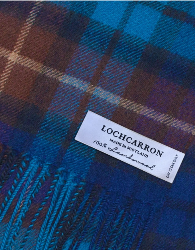 Lochcarron Lambswool Scarf in Buchanan Blue Tartan
