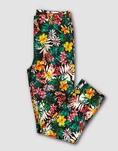 floral botanical print stretchy pull on robell rose trouser