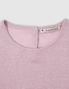 linen hemp blend knit t-shirt with swing shape in soft baby pink