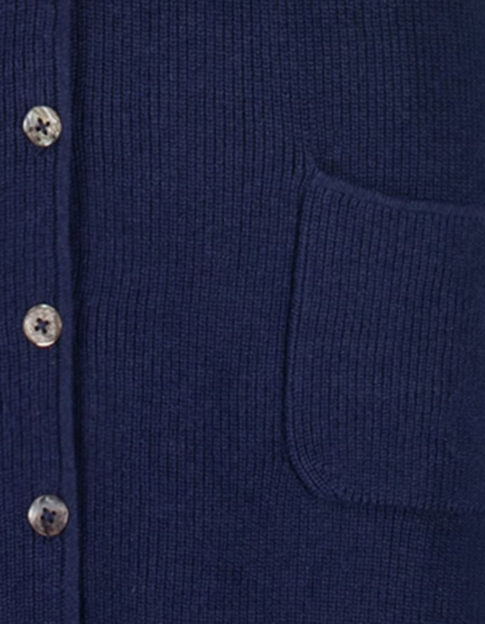 navy blue long cotton ribbed cardigan