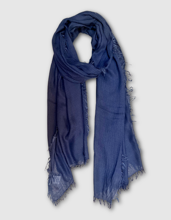 navy blue viscose blend summer scarf