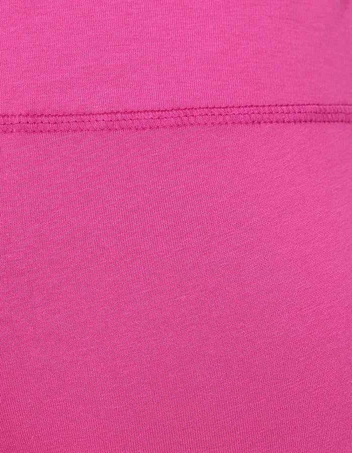organic cotton 3/4 length cropped leggings in aster pink