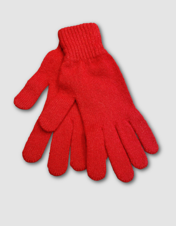 Green Grove lambswool Gloves in Post Red