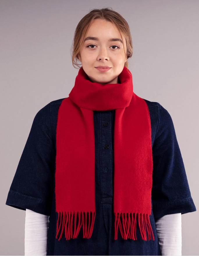 Lochcarron Lambswool Scarf in Red