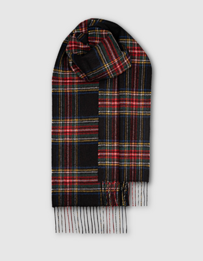 Lochcarron Lambswool Scarf in Stewart Black Modern