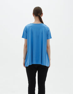 shirt sleeve summer swing t-shirt in coastal blue